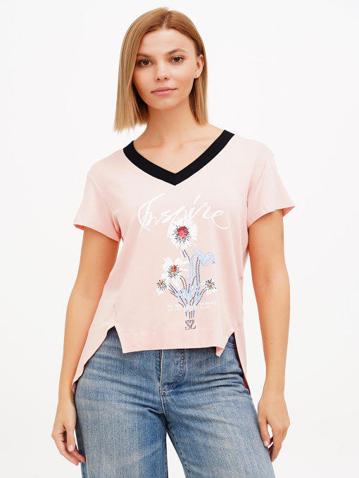 Футболка Sassofono модель A272-SF-1649_пудра Фото