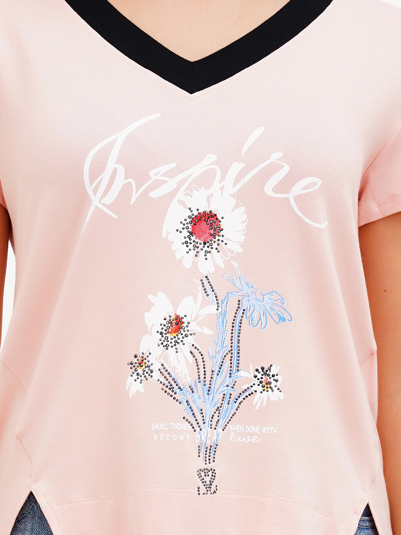 Футболка Sassofono модель A272-SF-1649_пудра Фото