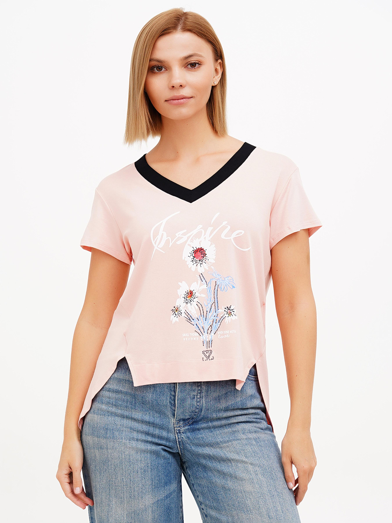 Футболка Sassofono модель A272-SF-1649_пудра Фото