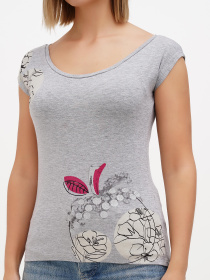 Футболка Sassofono модель A272-SF-1650_серый Фото