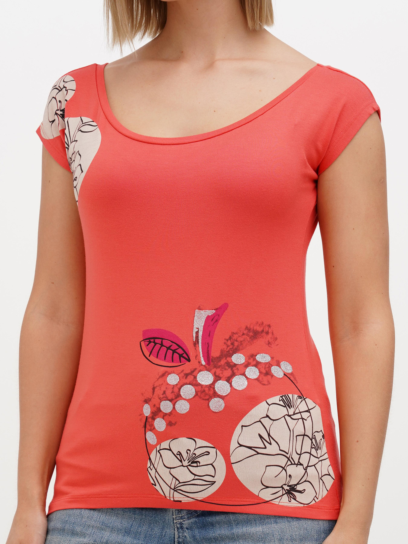 Футболка Sassofono модель A272-SF-1650_коралловый Фото