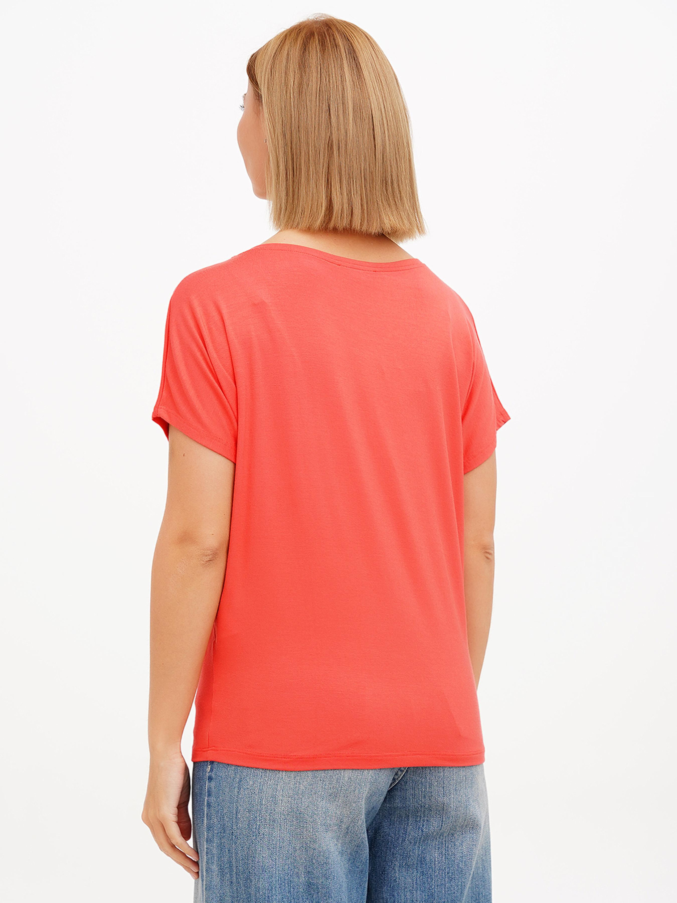 Футболка Sassofono модель A272-SF-1652_коралловый Фото