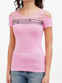 Футболка Sassofono модель A272-SF-1653_розовый Фото