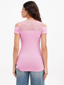 Футболка Sassofono модель A272-SF-1653_розовый Фото