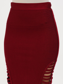Юбка мини Sassofono модель A272-SF-1719_бордовый Фото