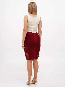 Юбка мини Sassofono модель A272-SF-1719_бордовый Фото