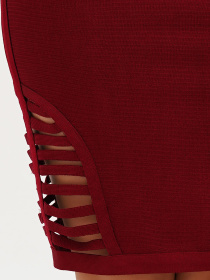 Юбка мини Sassofono модель A272-SF-1719_бордовый Фото