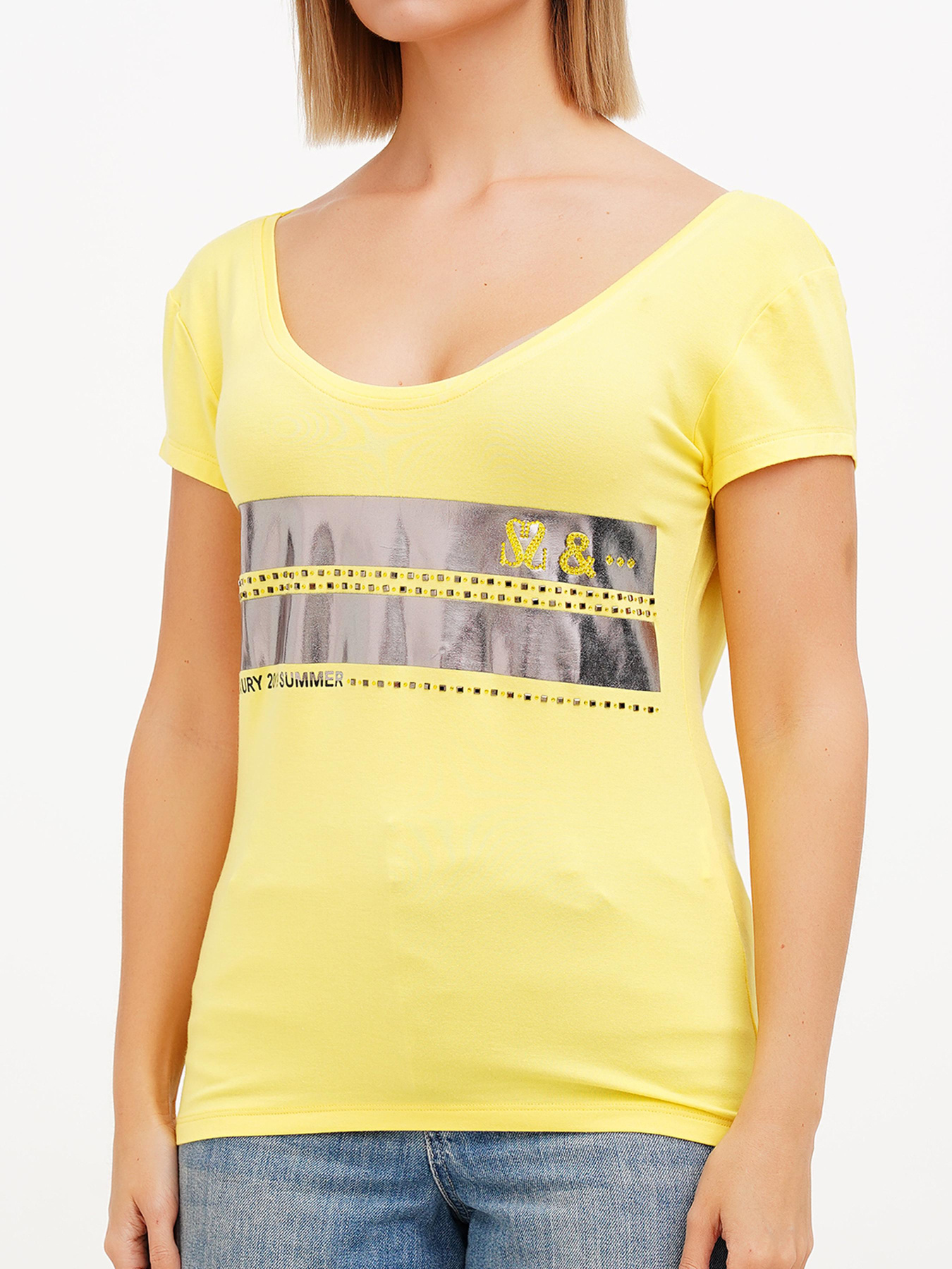 Футболка Sassofono модель A272-SF-1647_жёлтый Фото