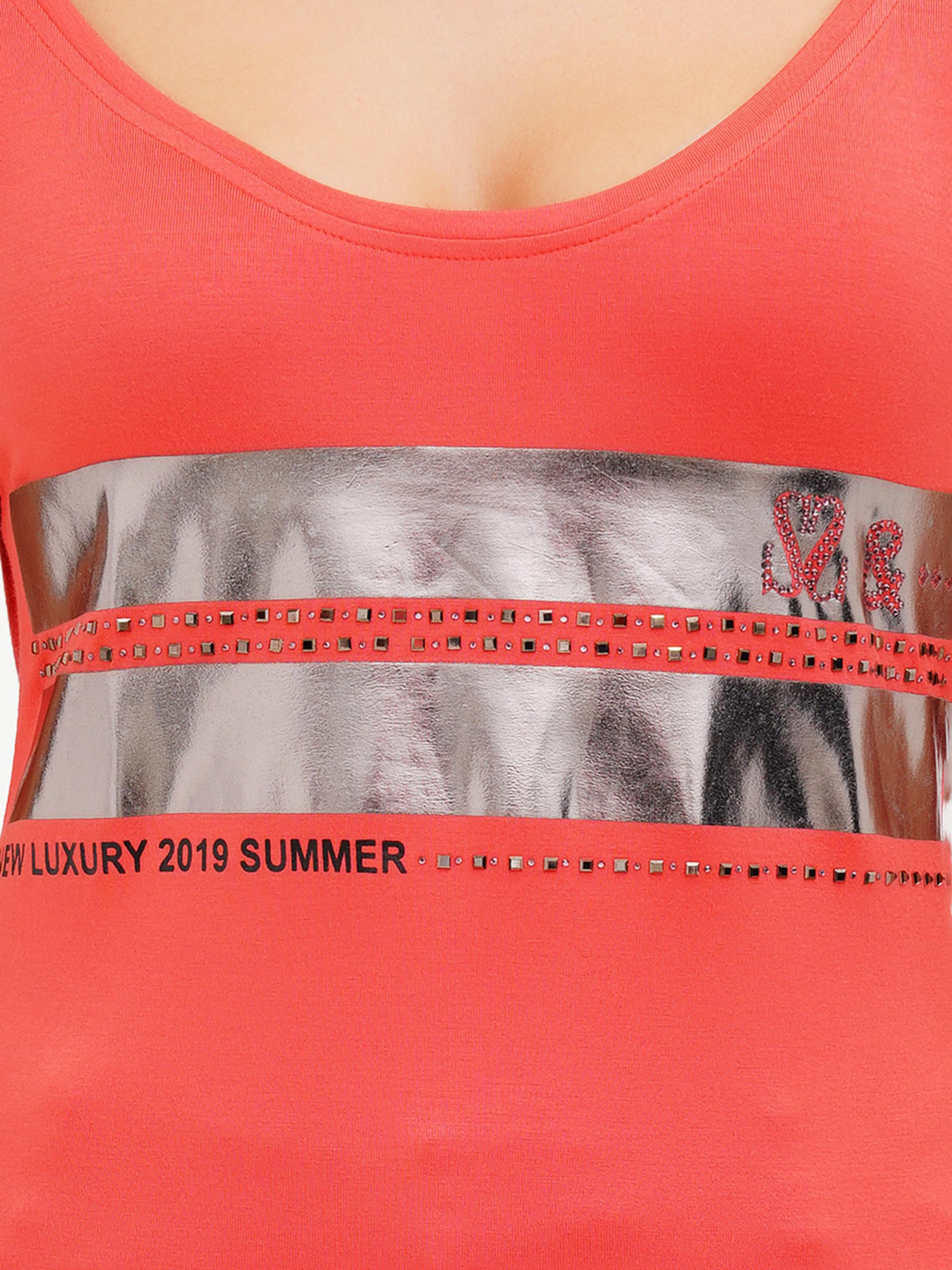 Футболка Sassofono модель A272-SF-1647_коралловый Фото