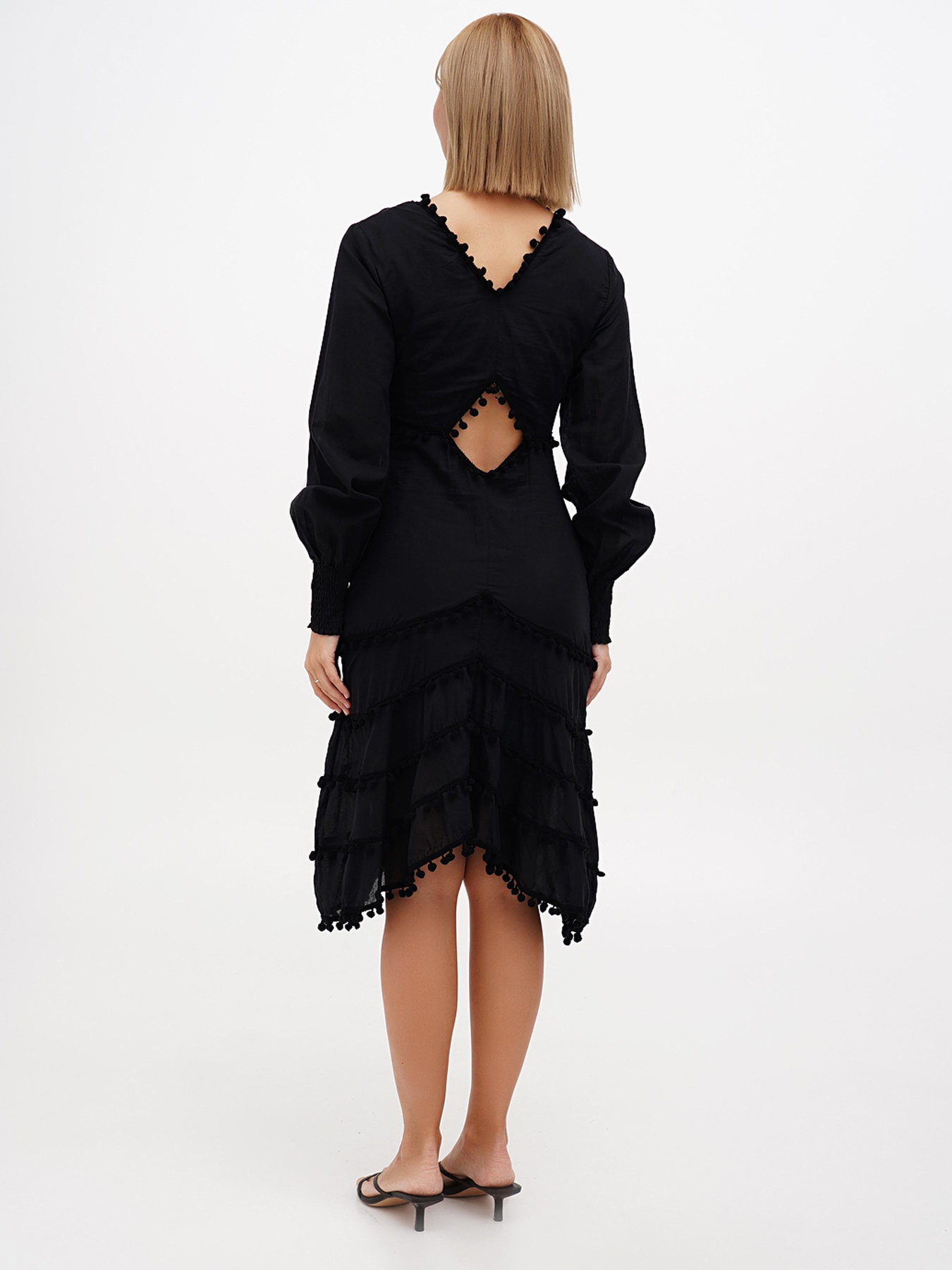 Платье миди Sassofono модель A272-SC-2158_чёрныё Фото