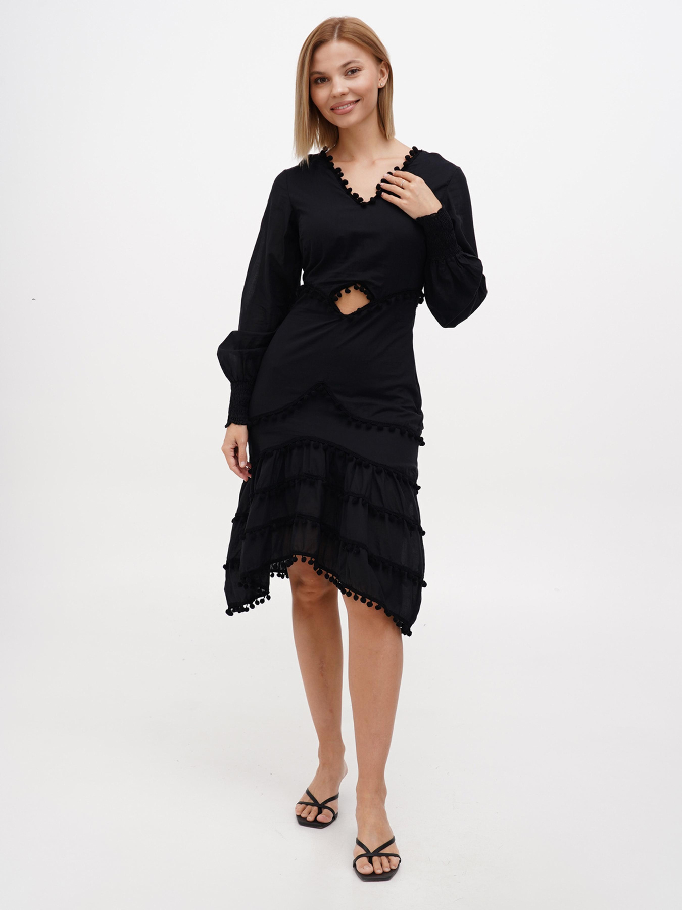 Платье миди Sassofono модель A272-SC-2158_чёрныё Фото