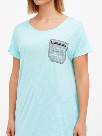 Футболка Sassofono модель A272-SC-1840_бирюзовый Фото