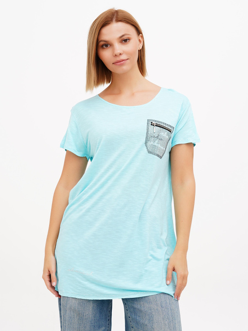 Футболка Sassofono модель A272-SC-1840_бирюзовый Фото