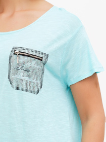 Футболка Sassofono модель A272-SC-1840_бирюзовый Фото