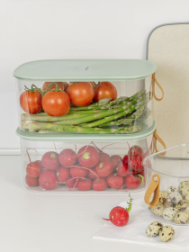 Контейнер для хранения с крышкой прозрачный/зеленый MBM MY HOME модель KP-01 M T/GREEN Фото