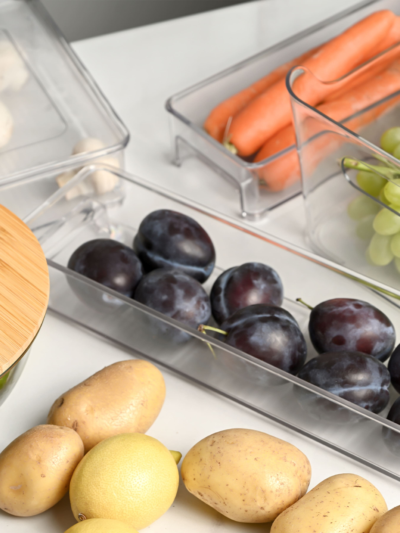 Контейнер для зберігання з кришкою для холодильника прозорий MBM HOME модель KP-71 S T Фото