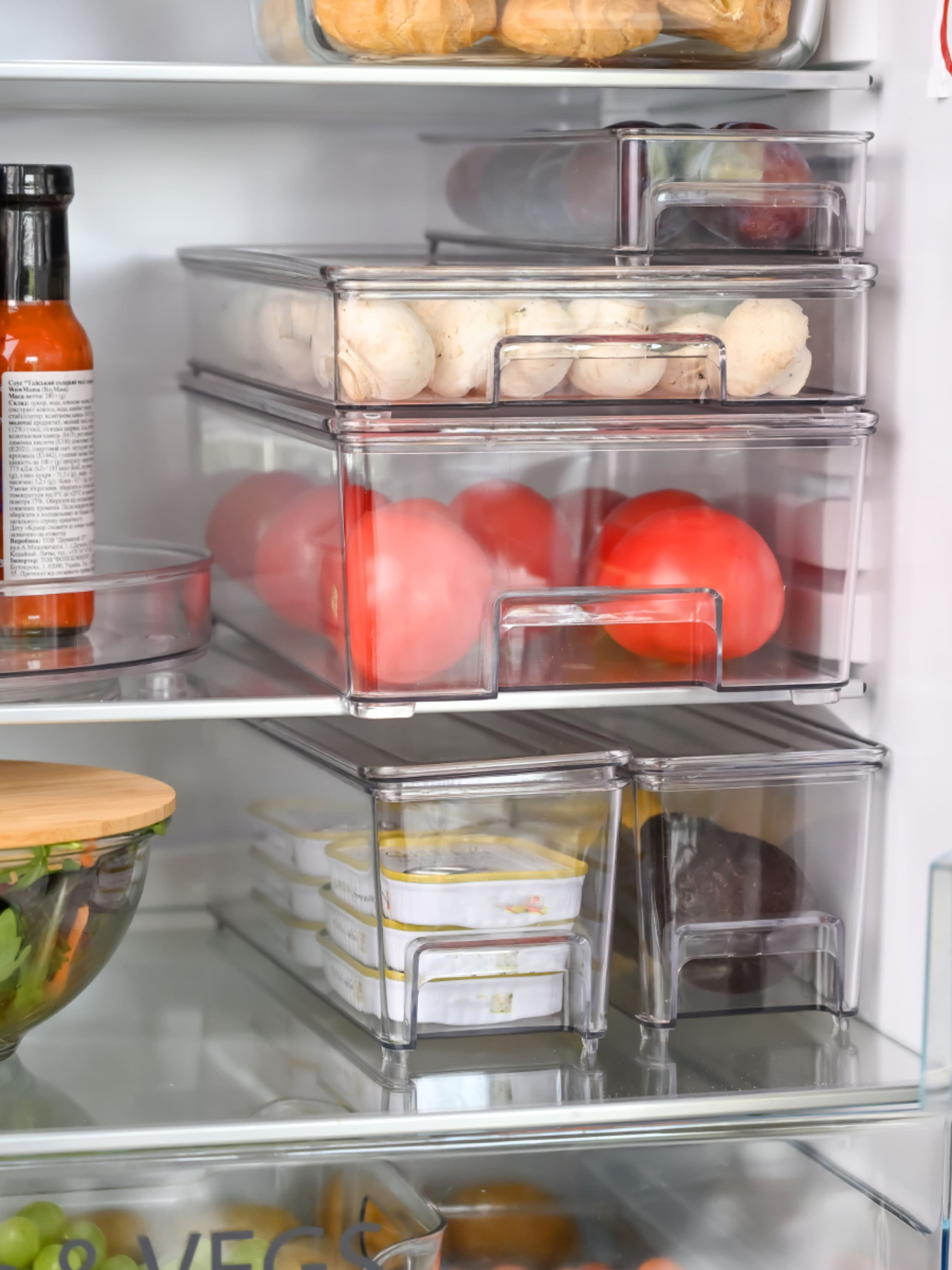 Контейнер для хранения с крышкой для холодильника прозрачный MBM MY HOME модель KP-72 M T Фото