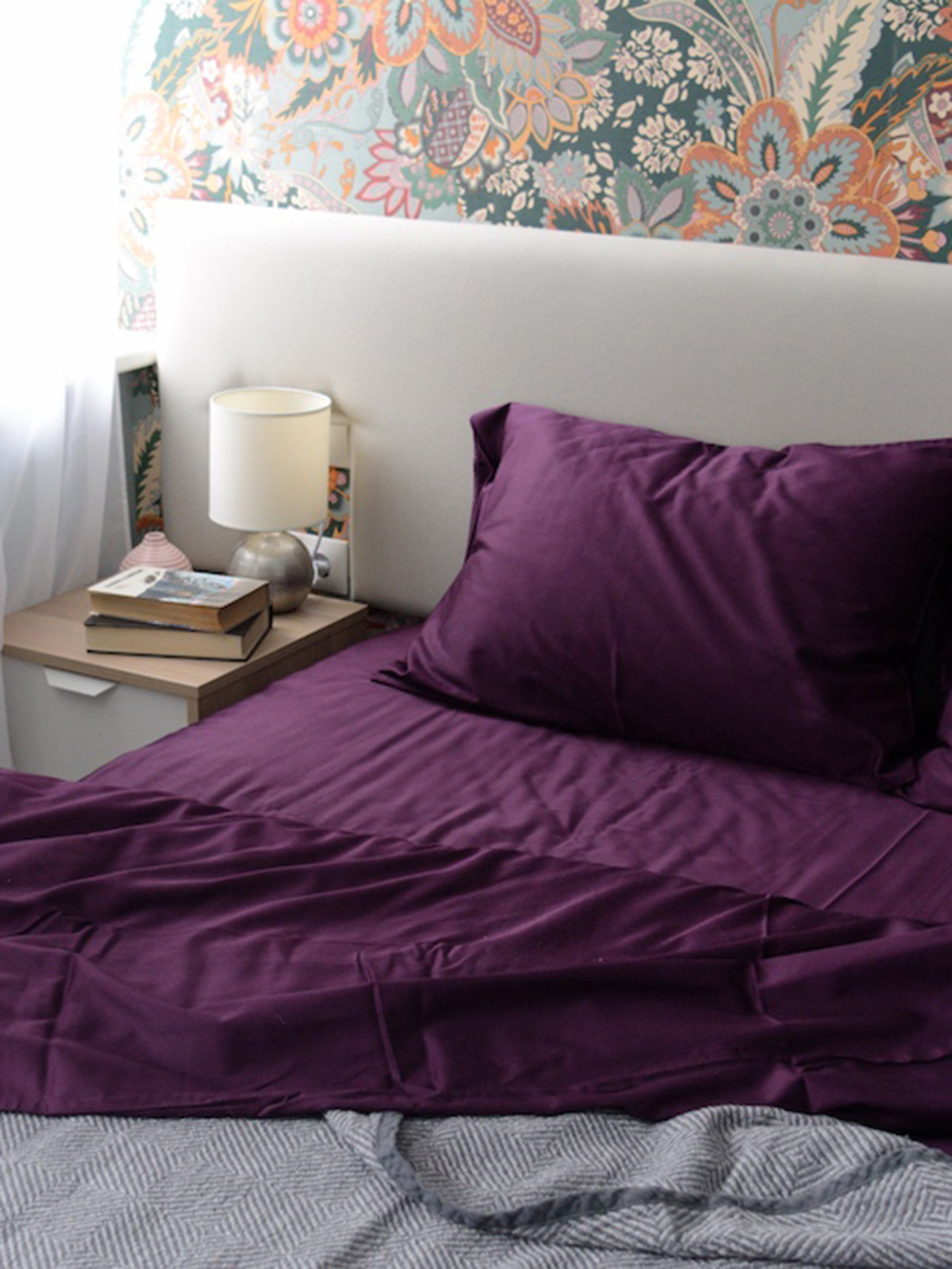 Комплект постільної білизни Burgundy з натурального сатину OWLED Модель SB1-1001-BU Фото