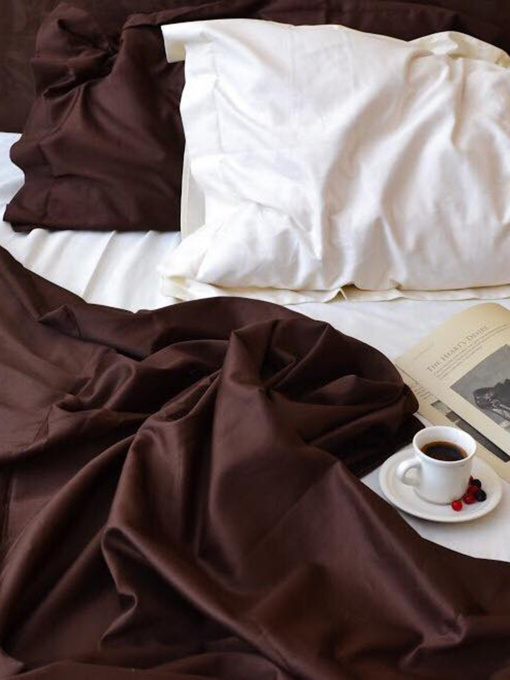 Комплект постельного белья Crema and Chocolate с натурального сатина OWLED модель SB1-1001-CRCH Фото