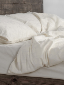 Комплект постільної білизни Crema на завʼязках з натурального сатину OWLED Модель SB1-1001-CRZ Фото