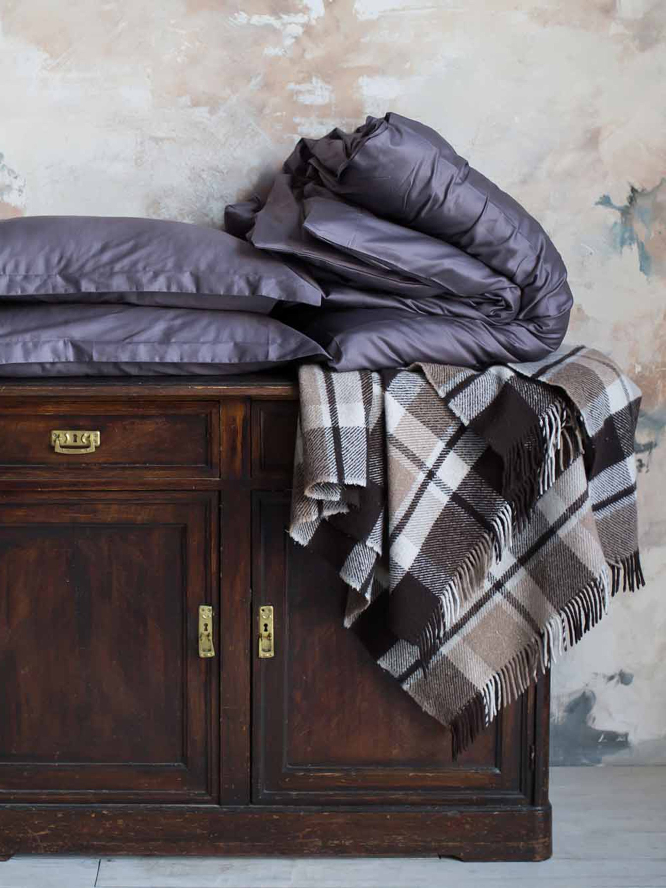 Комплект постільної білизни Foggy Plum з натурального сатину OWLED Модель SB1-1001-FP Фото