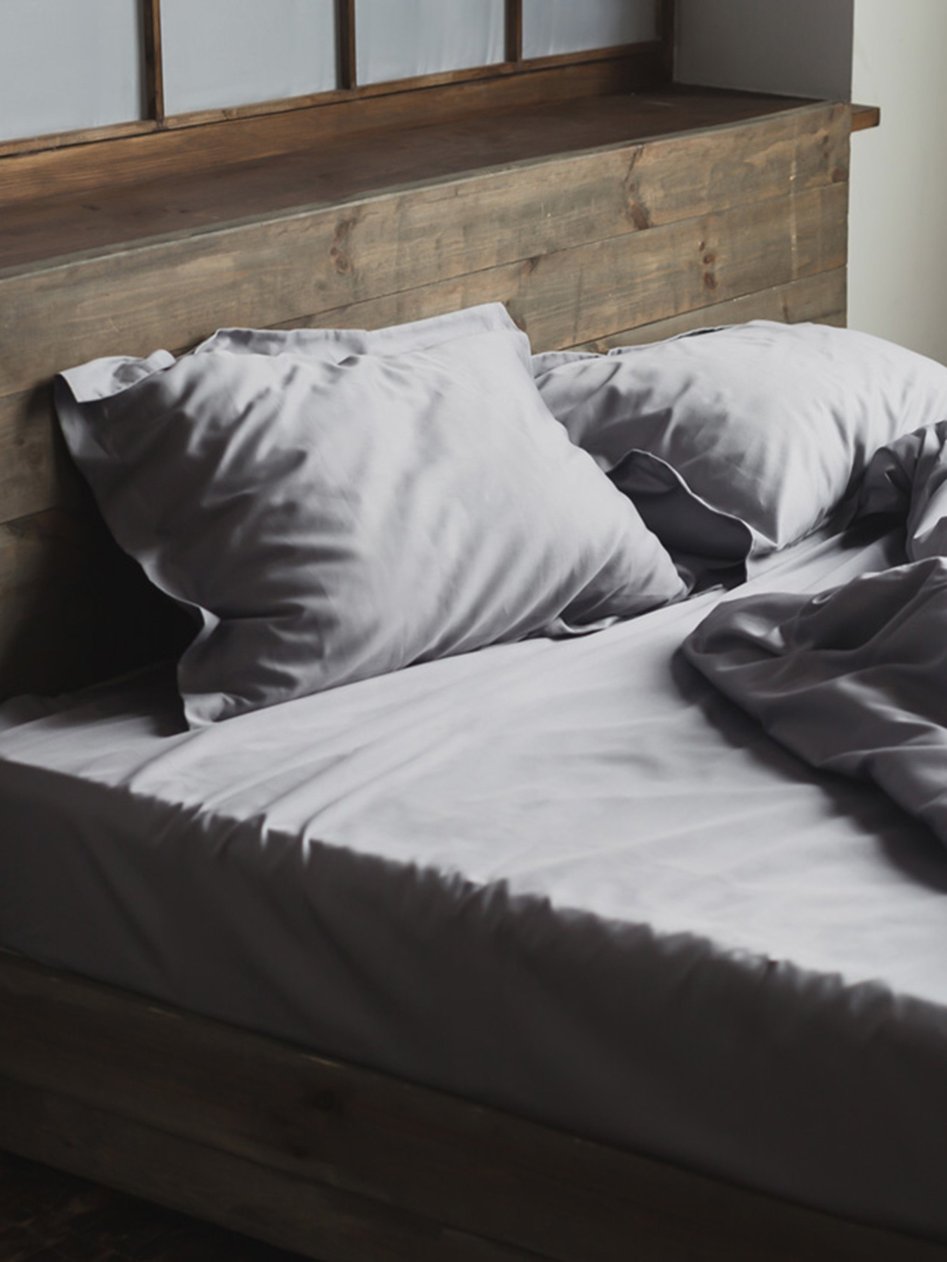 Комплект постільної білизни Grey Smoke з натурального сатину OWLED Модель SB1-1001-GS Фото