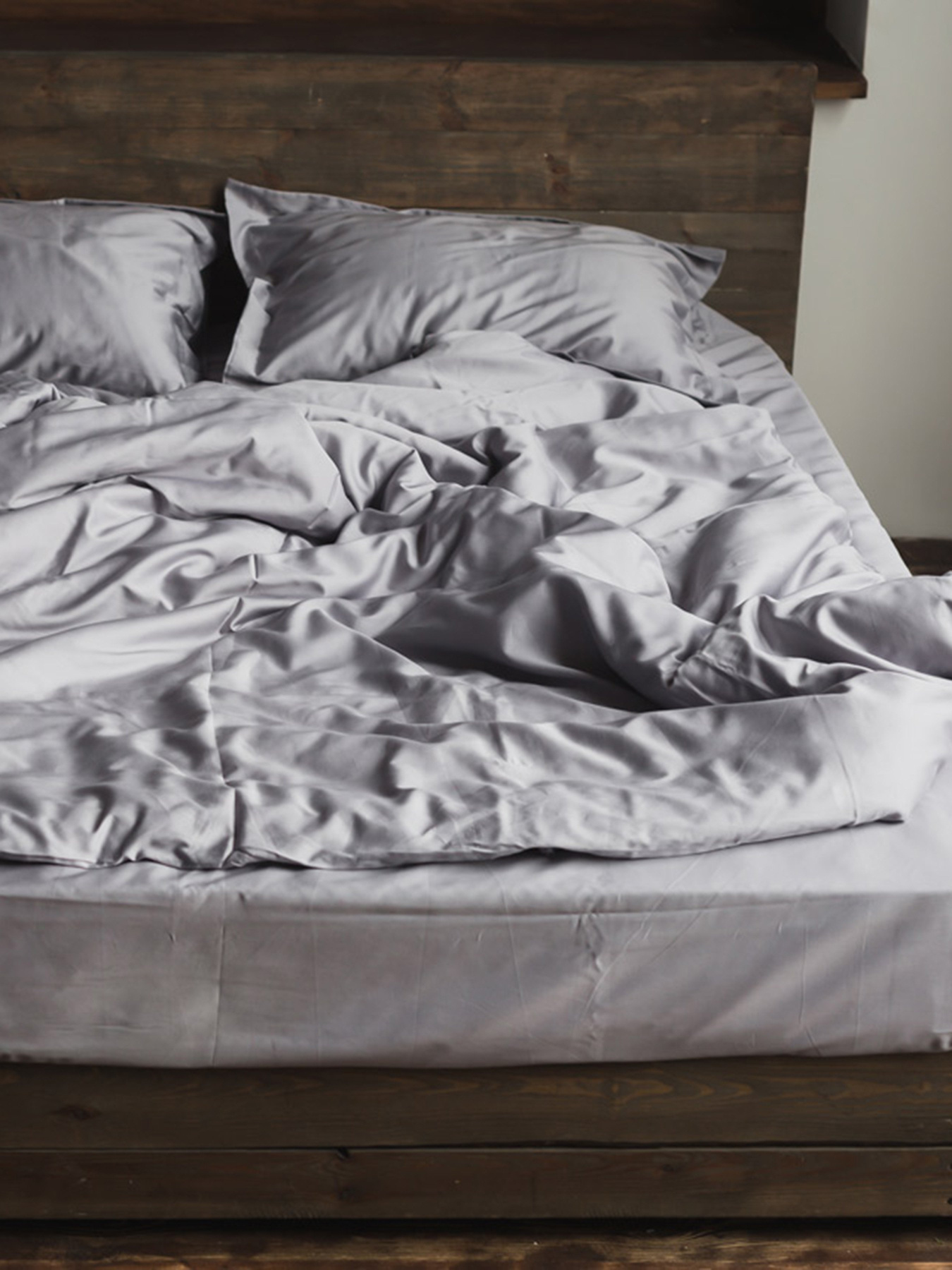 Комплект постільної білизни Grey Smoke з натурального сатину OWLED Модель SB1-1001-GS Фото