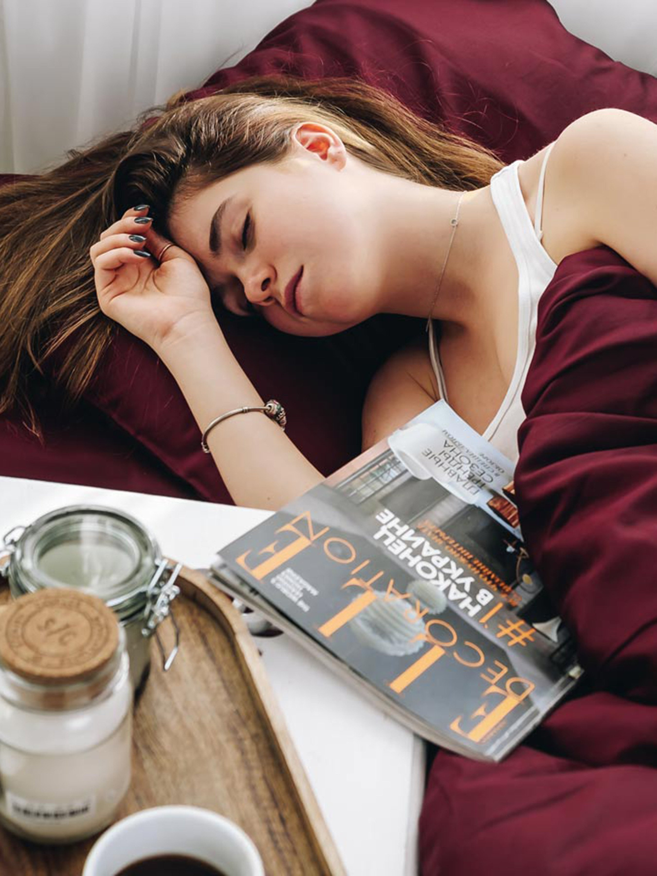 Комплект постільної білизни Ruby Delight з натурального сатину OWLED Модель SB1-1001-RD Фото