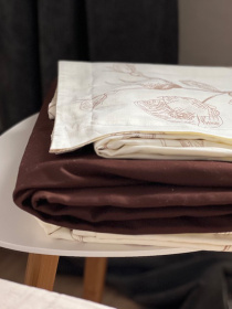 Комплект постільної білизни Brown Blossom з натурального сатину OWLED Модель SB1-1001-BB Фото