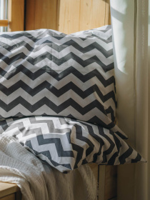 Комплект постельного белья Dark Zigzag с натурального хлопка ранфорс OWLED модель RB5-5005-DZ Фото