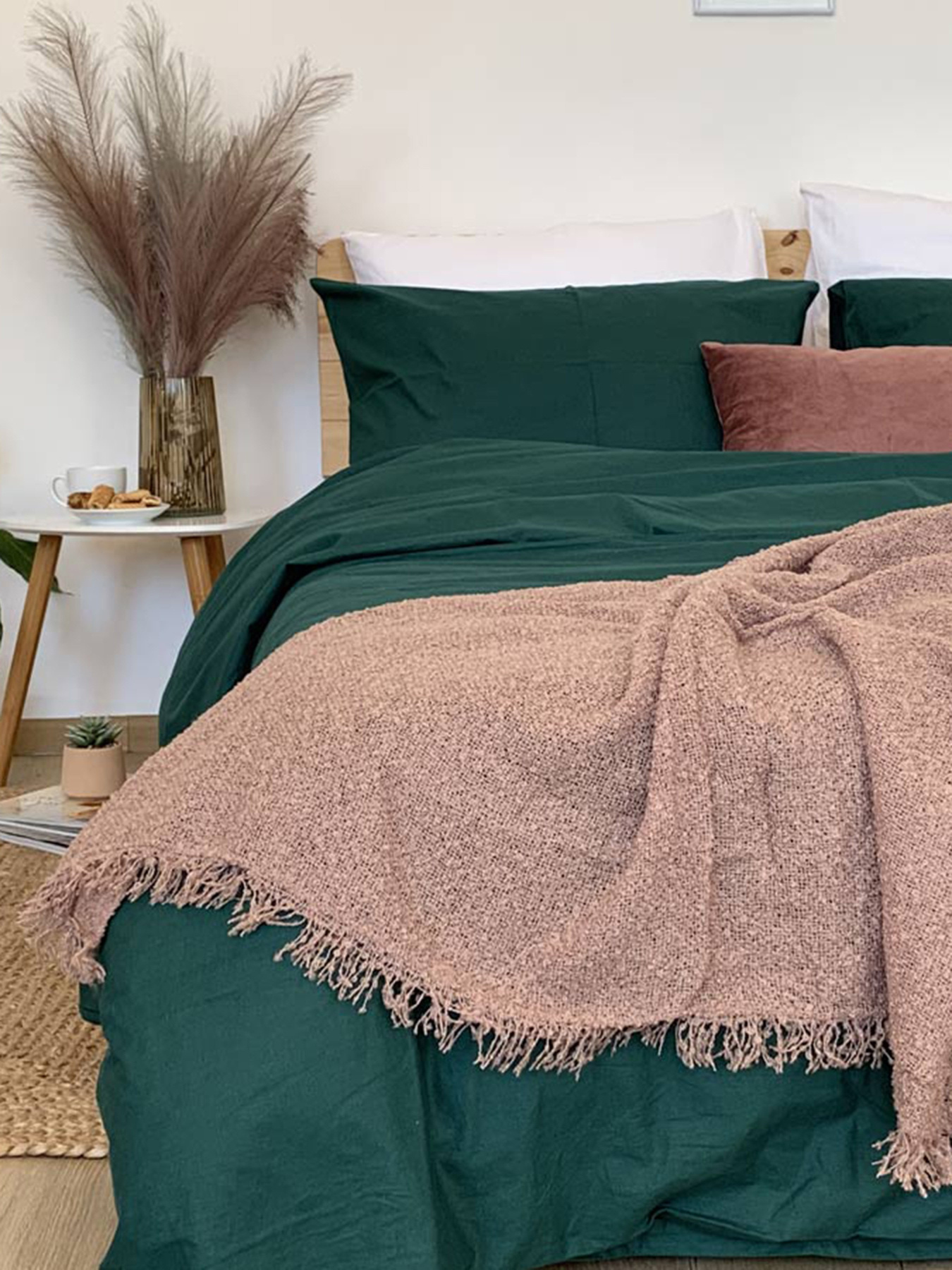 Комплект постельного белья Deep Green с натурального хлопка ранфорс OWLED модель RB5-5005-DG Фото