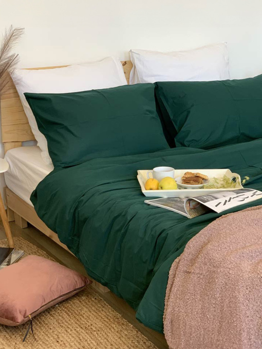 Комплект постельного белья Deep Green с натурального хлопка ранфорс OWLED модель RB5-5005-DG Фото
