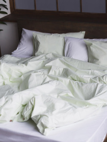 Комплект постельного белья Shadow Lime с натурального хлопка ранфорс OWLED модель RB5-5005-SL Фото