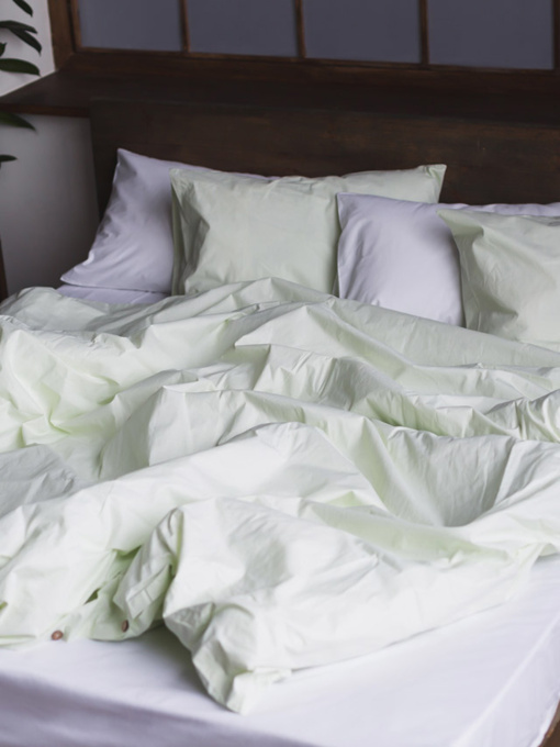 Комплект постельного белья Shadow Lime с натурального хлопка ранфорс OWLED модель RB5-5005-SL Фото