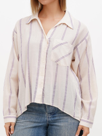 Сорочка Sassofono модель A272-SC-2145_молочный_сиреневый Фото