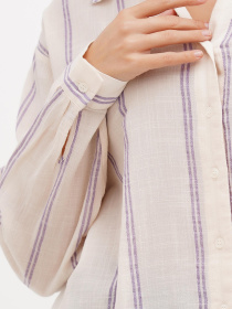 Сорочка Sassofono модель A272-SC-2145_молочный_сиреневый Фото
