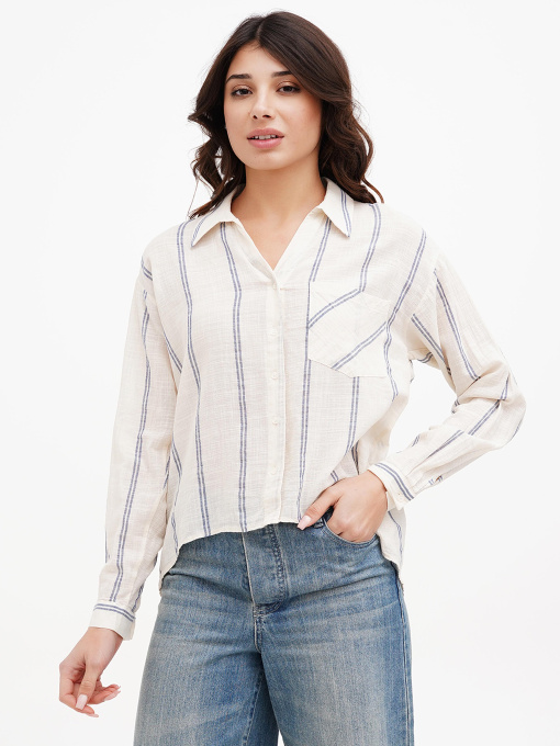 Рубашка Sassofono модель A272-SC-2145_молочный_голубой Фото