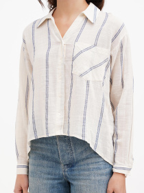 Рубашка повседневная Sassofono модель A272-SC-2145_молочный_голубой Фото