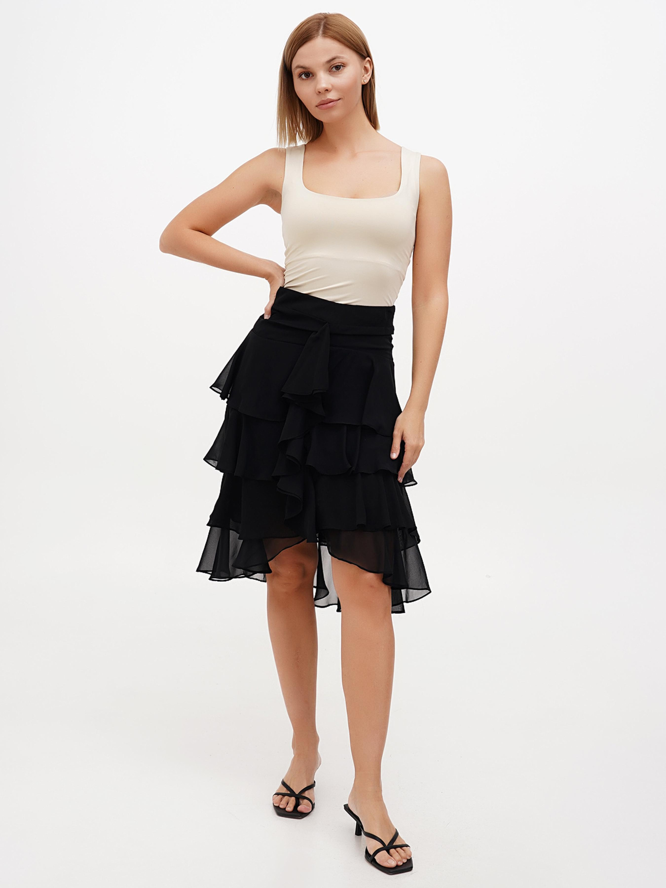 Юбка миди Sassofono модель A272-SC-2138_чёрный Фото