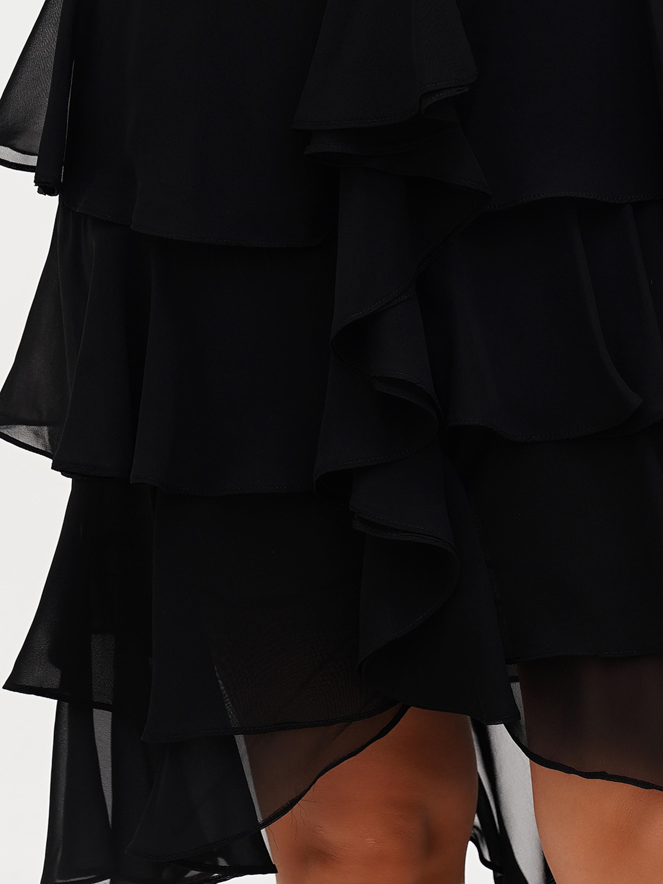 Юбка миди Sassofono модель A272-SC-2138_чёрный Фото