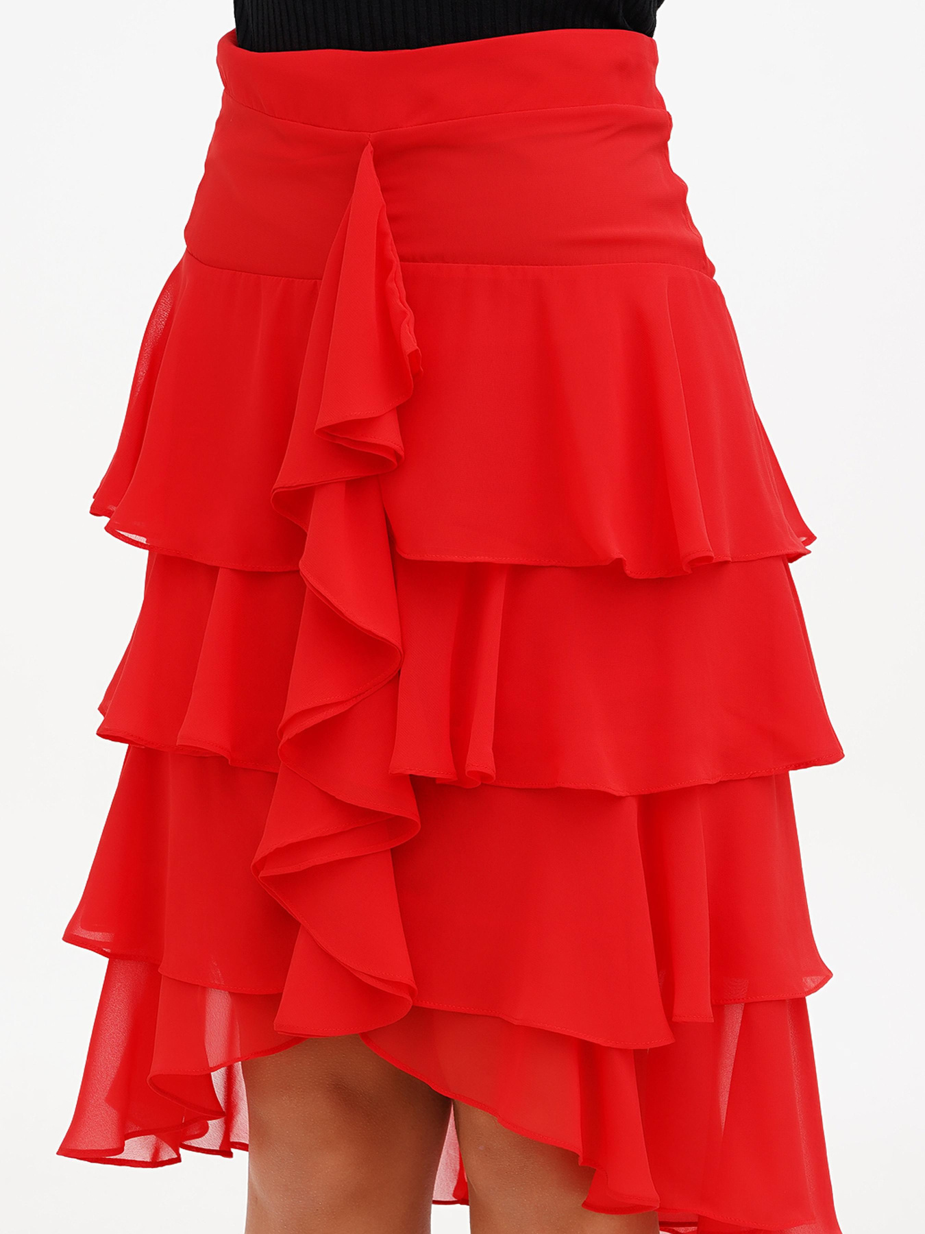 Юбка миди Sassofono модель A272-SC-2138_красный Фото