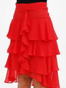 Юбка миди Sassofono модель A272-SC-2138_красный Фото