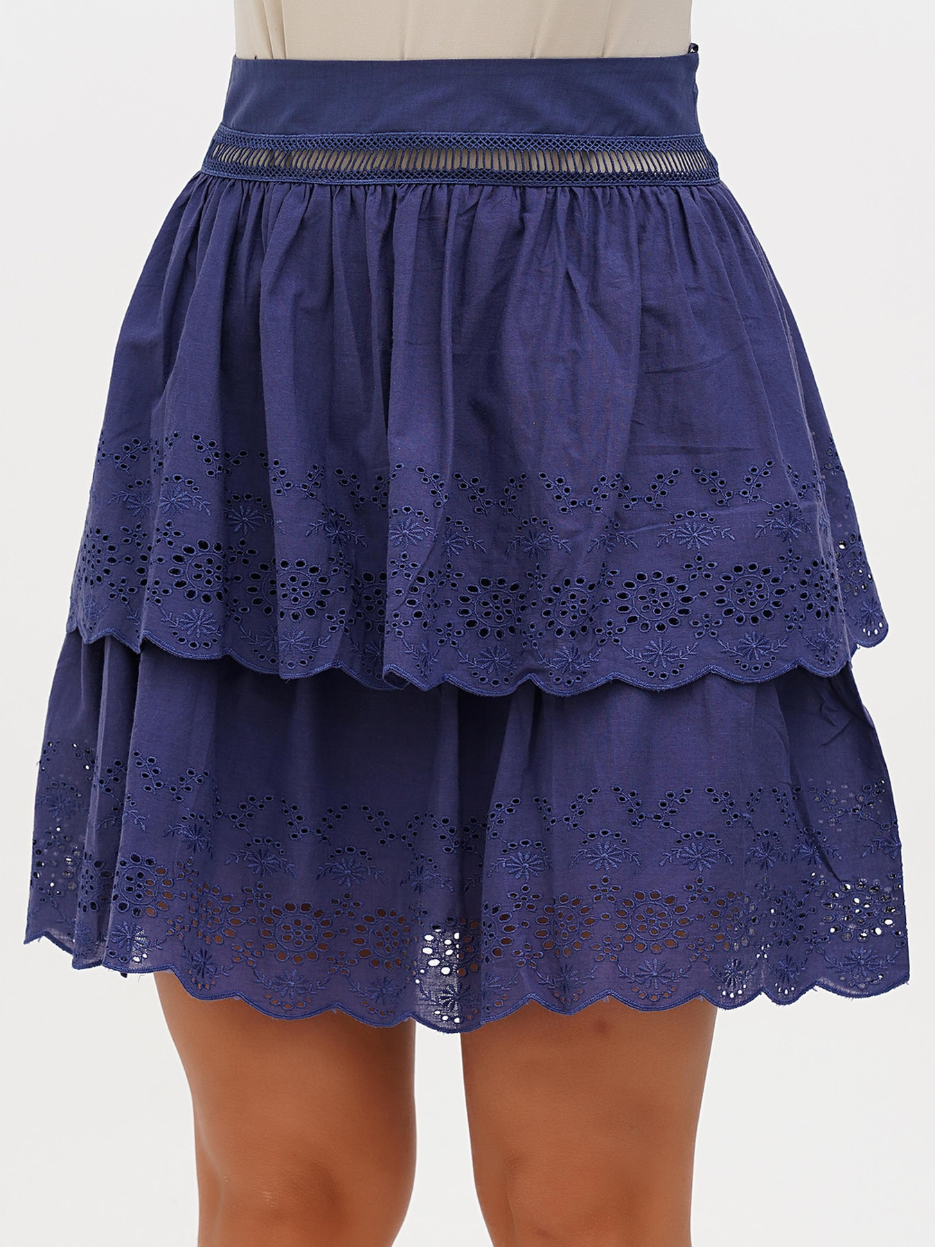 Юбка мини Sassofono модель A272-SC-2139_синий Фото