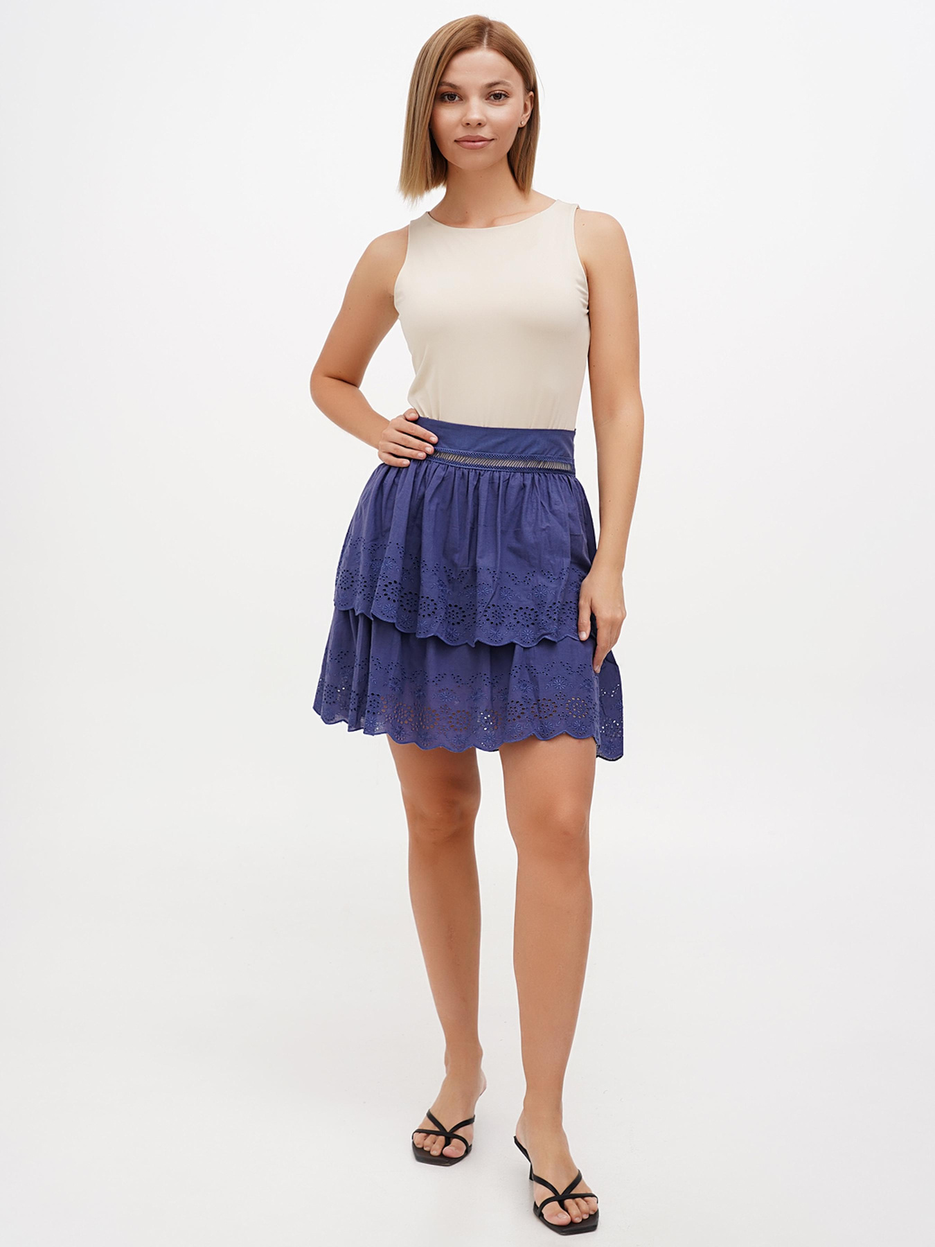 Юбка мини Sassofono модель A272-SC-2139_синий Фото