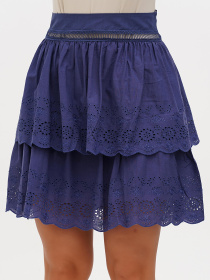 Юбка мини Sassofono модель A272-SC-2139_синий Фото