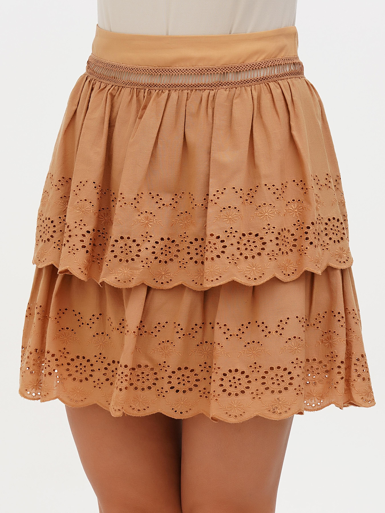 Юбка мини Sassofono модель A272-SC-2139_бежевый Фото