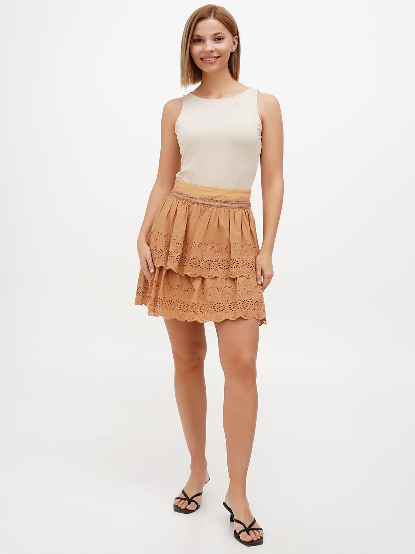 Спідниця міні Sassofono модель A272-SC-2139_бежевый Фото