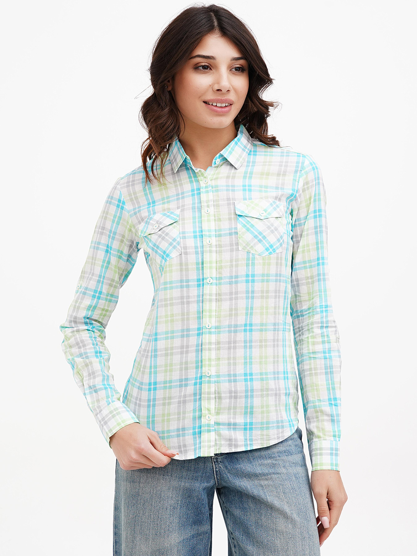 Сорочка повсякденна Sassofono модель A272-SC-1775_бирюзовый Фото