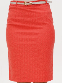 Юбка миди Sassofono модель A272-SC-1782_коралловый Фото