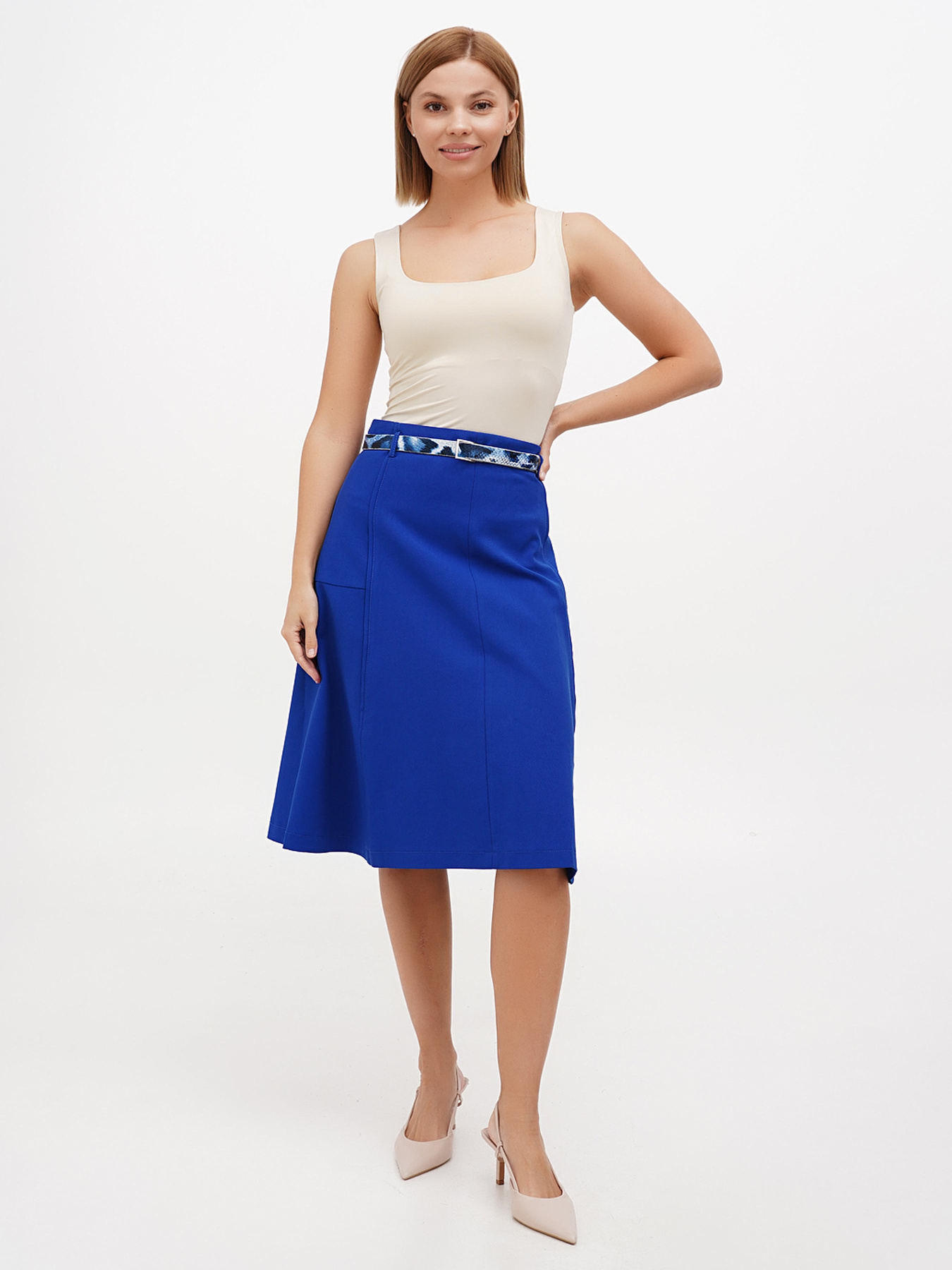 Юбка миди Sassofono модель A272-SC-1820_синий Фото
